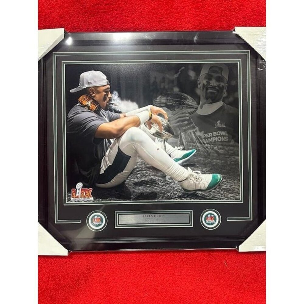 Jalen Hurts Philadelphia Eagles Super Bowl LIX 59 16x20 Photo Framed - Picture 1 of 3
